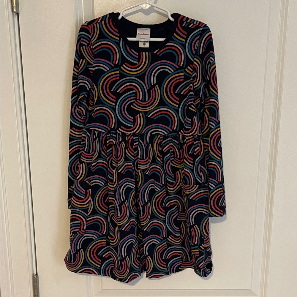 Hanna Andersson Colorful Swirl Patterned Skater Dress